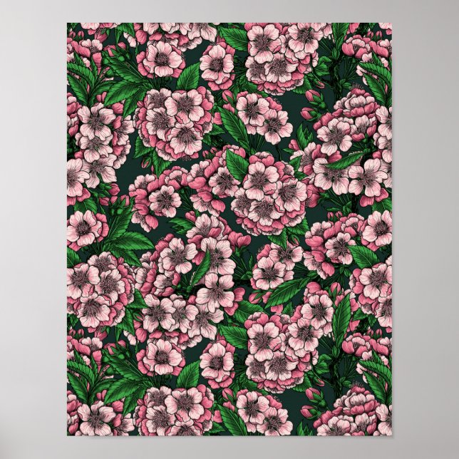 Körsbärs blommar 2 poster (Framsidan)