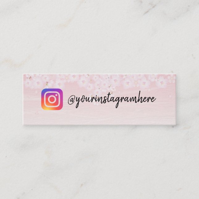 Körsbärs-Blommar affärskort av trä Mini Visitkort (Framsida)