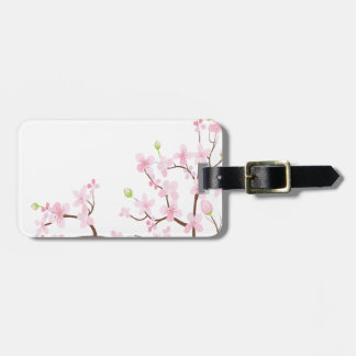 Körsbärs Blommar Bagagetag med läderband Bagagebricka