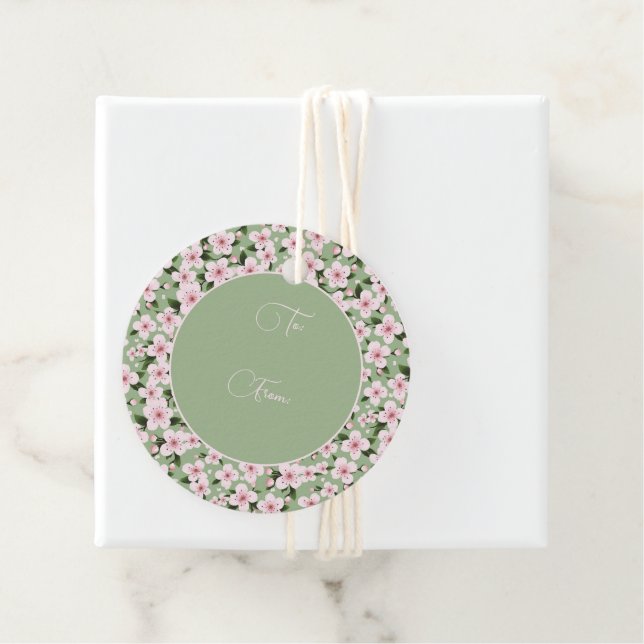 Körsbärs Blommar Blommigt Gåvor Etiketter (På plats)