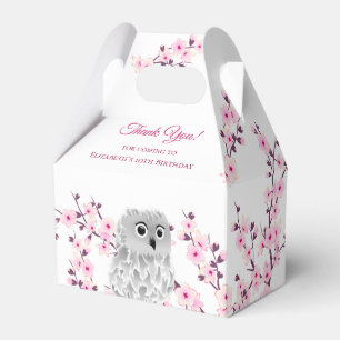 Körsbärs Blommar Cute Uggla Anpassningsbar Barns Presentaskar