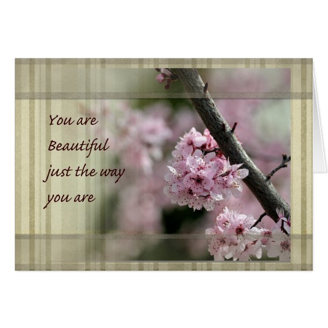 Körsbärs Blommar du är vacker Hälsningskort (Framsidan Horizontal)