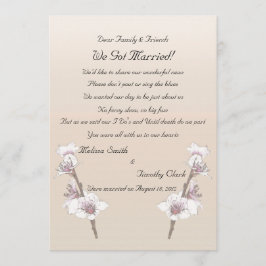 Körsbärs Blommar Elopement 2 Meddelande