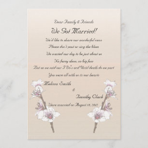Körsbärs Blommar Elopement 2 Meddelande