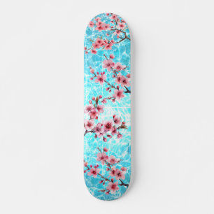 Körsbärs Blommar Flytande på havet Mini Skateboard Bräda 18,5 Cm