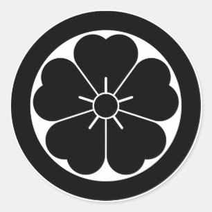 Körsbärs blommar i cirkel runt klistermärke