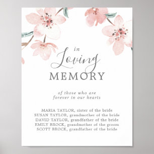 Körsbärs Blommar i minnessignalen Loving Memory Poster