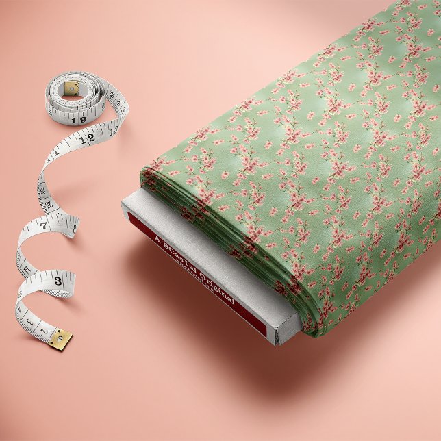 Körsbärs-Blommar i Rosa och skaldjur Tyg (Skapare uppladdad)