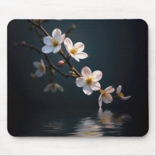 Körsbärs Blommar med Vatten-reflektion Musmatta