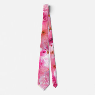 Körsbärs Blommar Neck Tie Slips
