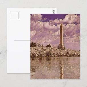 Körsbärs Blommar på Washington Monument Vykort