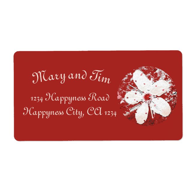 körsbärs blommar poetry red white elegant sakura fraktsedel (Framsidan)