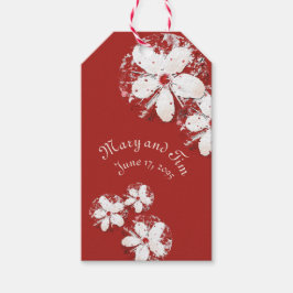 körsbärs blommar poetry red white elegant sakura presentetikett