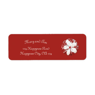 körsbärs blommar poetry red white elegant sakura returadress etikett