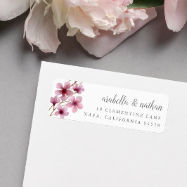 Körsbärs Blommar Returadress Etikett