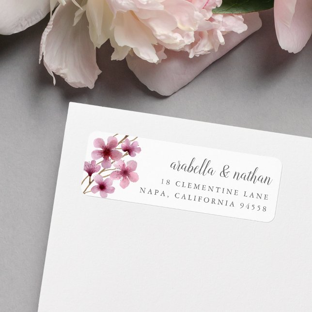 Körsbärs Blommar Returadress Returadress Etikett (Skapare uppladdad)
