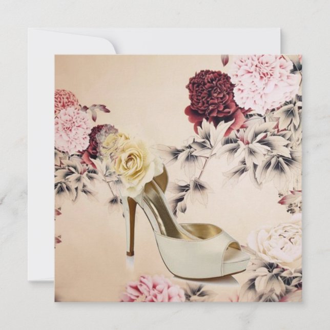 körsbärs blommar rosa sakura möhippa inbjudningar (Framsida)