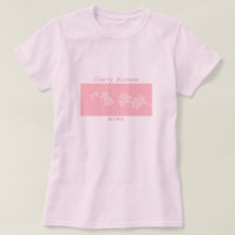Körsbärs blommar rosa t-shirt