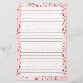 Körsbärs-Blommar, Storlek: 5,5 x 8,5 tum Brevpapper