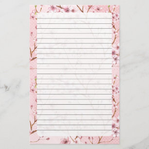Körsbärs-Blommar, Storlek: 5,5 x 8,5 tum Brevpapper