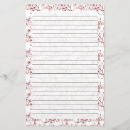 Körsbärs-Blommar, Storlek: 5,5 x 8,5 tum Brevpapper