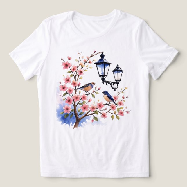 Körsbärs-Blommar T Shirt (Design Framsida)