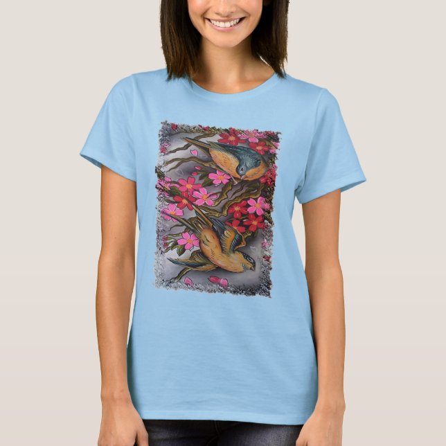 körsbärs-blommar t-shirt (Framsida)