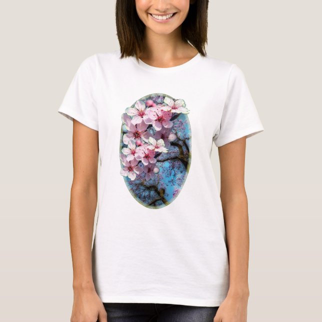Körsbärs-blommar T-shirt (Framsida)