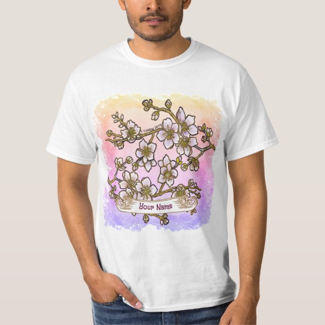 Körsbärs-Blommar T Shirt (Framsida)