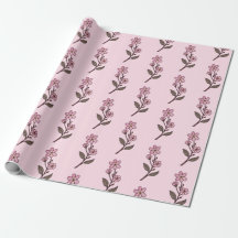 Körsbärs Blommar Wrapping Papper - Rosa Mönster