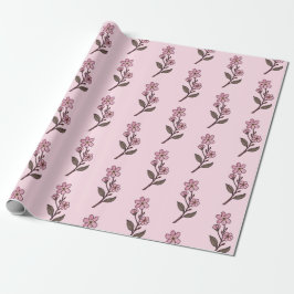 Körsbärs Blommar Wrapping Papper - Rosa Mönster Presentpapper