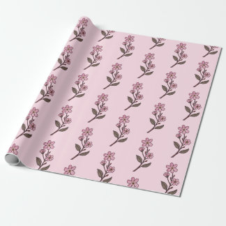 Körsbärs Blommar Wrapping Papper - Rosa Mönster Presentpapper