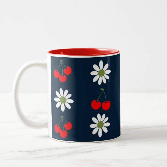 Körsbärs Daisy Charm Två-Tonad Mugg (Vänster)