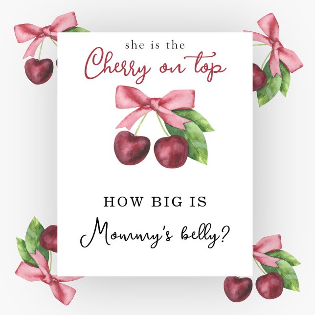 Körsbärsbaby shower - Hur stor är mammans mage Poster (Skapare uppladdad)