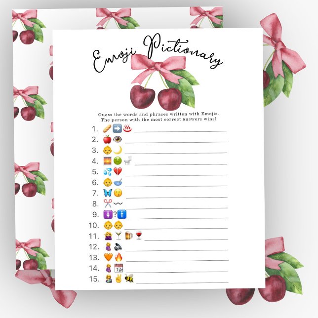 Körsbärsbabydusch Emoji Pictionary-spel (Skapare uppladdad)