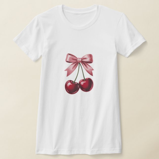 Körsbärsband Grafik T-Shirt | Coquette Estetik  (Laydown)