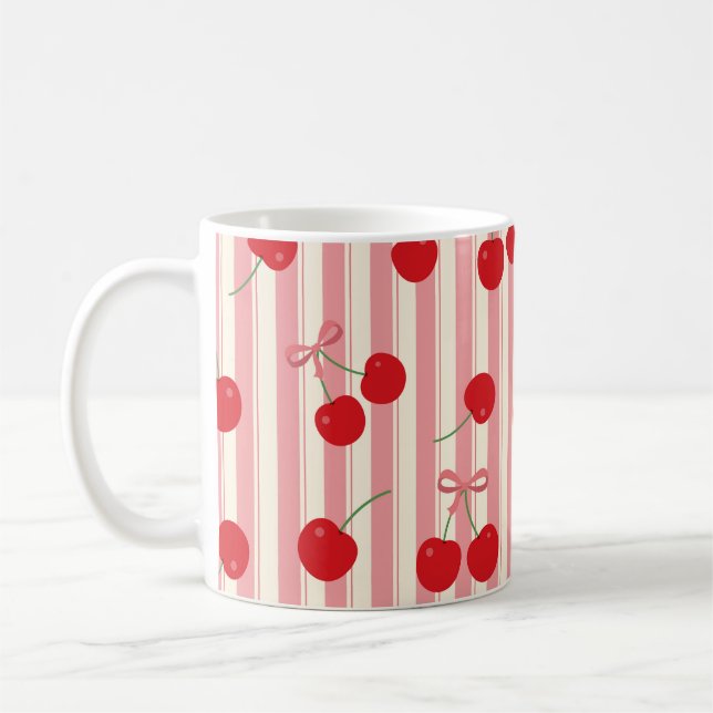 Körsbärsband Randig Kaffemugg (Vänster)