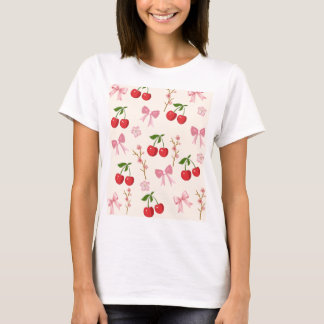 Körsbärsband Söt Retro Estetisk T-Shirt