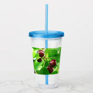 Körsbärsbären i gröntar take away mugg