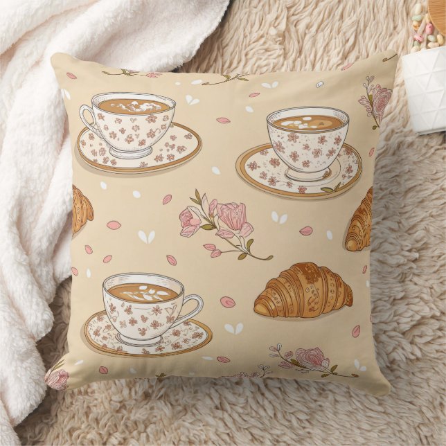 Körsbärsblom Coffee Cozy Mönster (2) Kudde (Filt)
