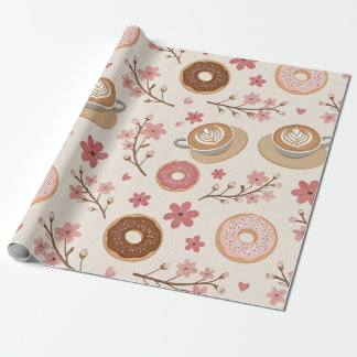 Körsbärsblom Coffee Cozy Mönster (3) Presentpapper