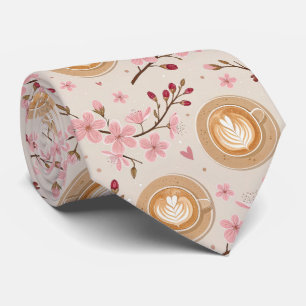 Körsbärsblom Coffee Cozy Mönster (7) Slips