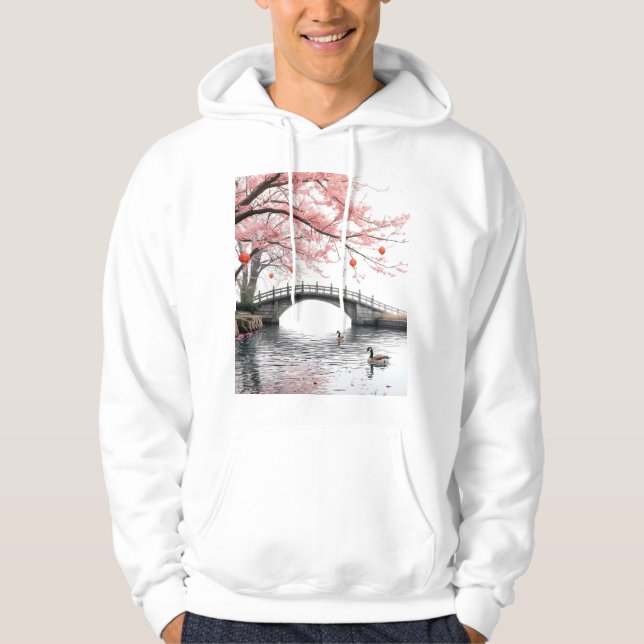 Körsbärsblom Hoodie (Framsida)