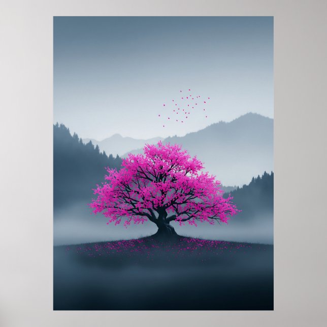 Körsbärsblom Japan Konsthantverk Poster (Framsidan)