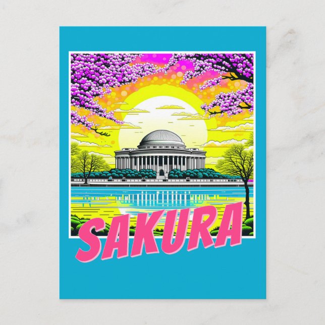 Körsbärsblom Jefferson Memorial Vykort (Framsida)