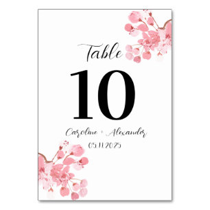 Körsbärsblom Modern Oriental Sakura Bröllop Bordsnummer