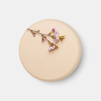Körsbärsblom och tusensköns bakgrund magnet