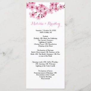Körsbärsblom Pink Vit flora  ceremoniprogram Program
