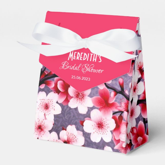körsbärsblom rosa blommig trädgårdsmönster presentaskar (Framsidan Sidan)