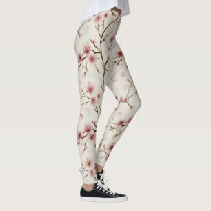 Körsbärsblom Rosa Japanskt Blommönster Leggings